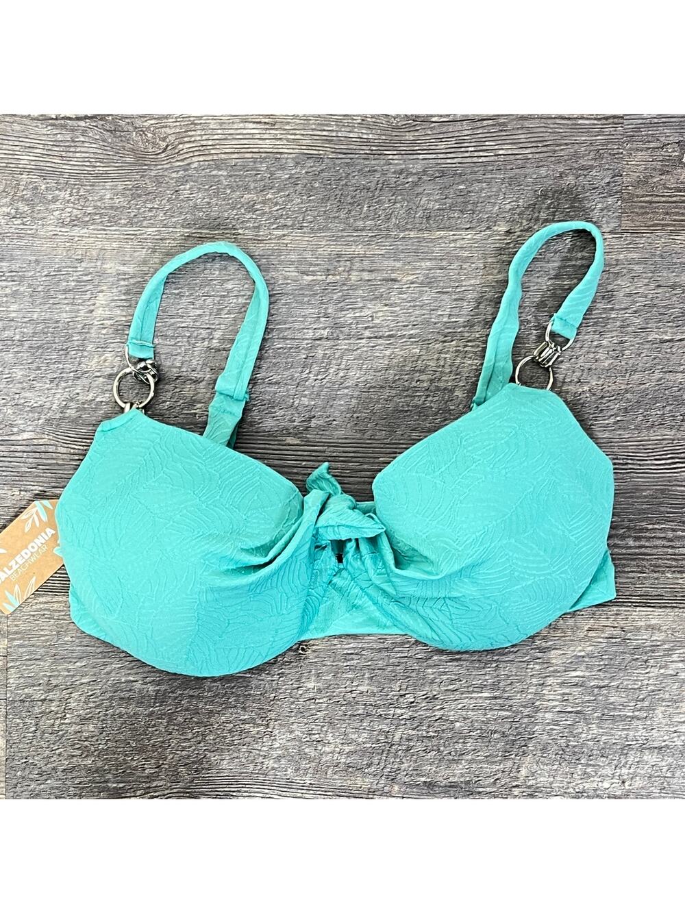 NWT Calzedonia teal blue bikini swimsuit top size XXL B161